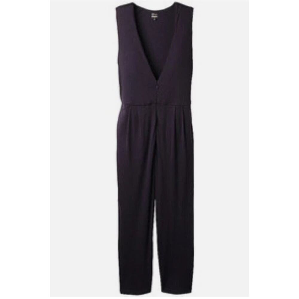 Leur Logette Navy Cropped Jumpsuit Size Small